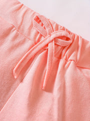 Girls Ruffle Trim Knit Casual Shorts