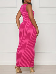 Striped Sleeveless Bodycon Dress for Women