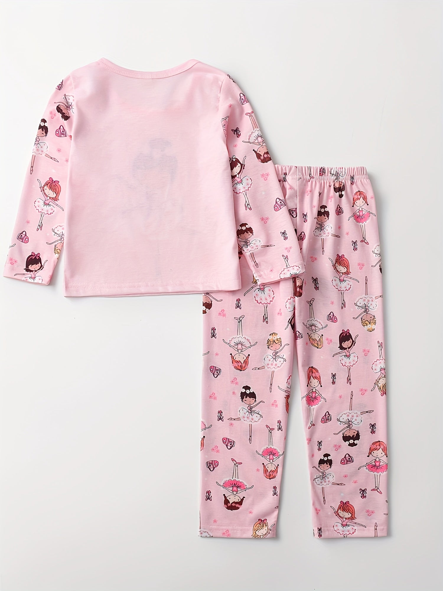Girls Dancing Girls Pajamas Set Long Sleeve Top Pants Lounge Wear