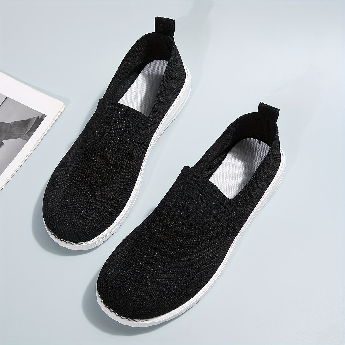 Women's Lightweight Knit Slip-on Walking Shoes