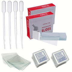 100 Pre-Cleaned Microscope Slides & 200 Cover Glasses Bundle