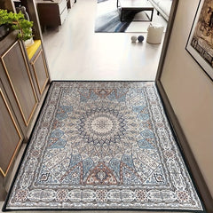 Vintage Boho Area Rug Soft Thickened Crystal Velvet Floor Mat Non Slip Washable