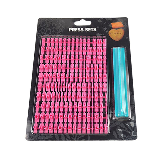 160pc Cookie Cutter Set Biscuit Alphabet Stamps Lowercase Letters Numbers