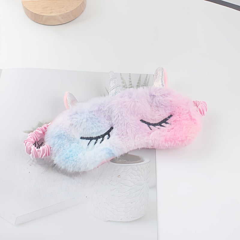 Colorful Sleep Eye Mask Cartoon Plush Blindfold Soft Eye Mask for Travel Rest