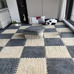 Plush Puzzle Foam Floor Mat Set - 12 Pieces