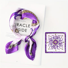 Classic Chain Print Satin Silk Square Scarf Shawl Bandana for Women