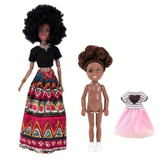 2pcs 5pcs African Doll Dark Skin Doll 11.5 inch Ethnic Clothing Doll
