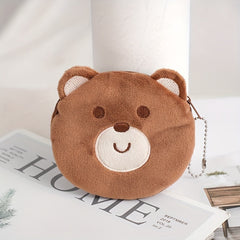 Kids Cartoon Animal Plush Coin Purse & Card Bag, Birthday Gift