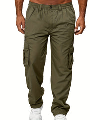 Men's Cargo Work Trousers Thin Relaxed Fit Stretch Combat Jogging Bottoms