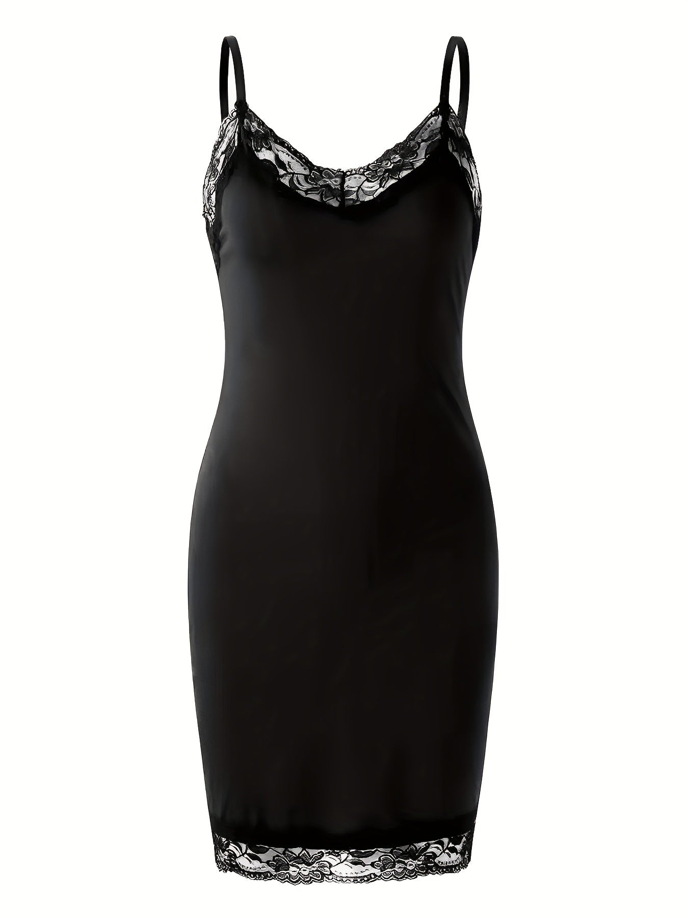 Solid Nightdress V Neck Spaghetti Strap Sleep Dress Women's Sleepwear