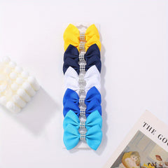10pcs Baby Girls Bow Hair Clip Ribbon Hair Accessories Headwear