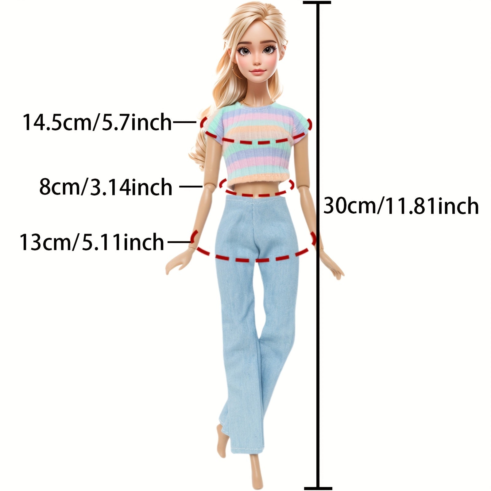5 Sets Fashionable Sportswear Outfits for 11.5-Inch Dolls
