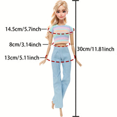 5 Sets Fashionable Sportswear Outfits for 11.5-Inch Dolls