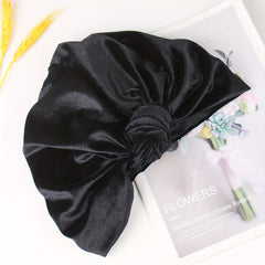 Solid Velvet Turban Cap Head Wrap Elastic Hijab Bonnet Chemo Hats