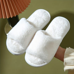 Women's Cozy Open Toe Plush Slippers