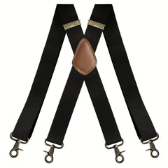 Men's Adjustable Elastic Suspenders Trouser Braces 3X back 4 Snap Hooks