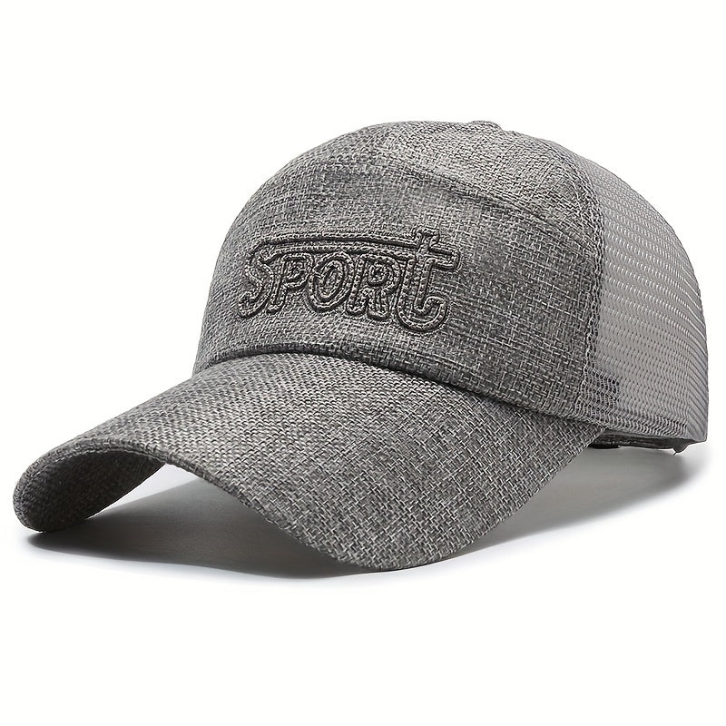 Men's Extended Brim Linen Net Baseball Cap