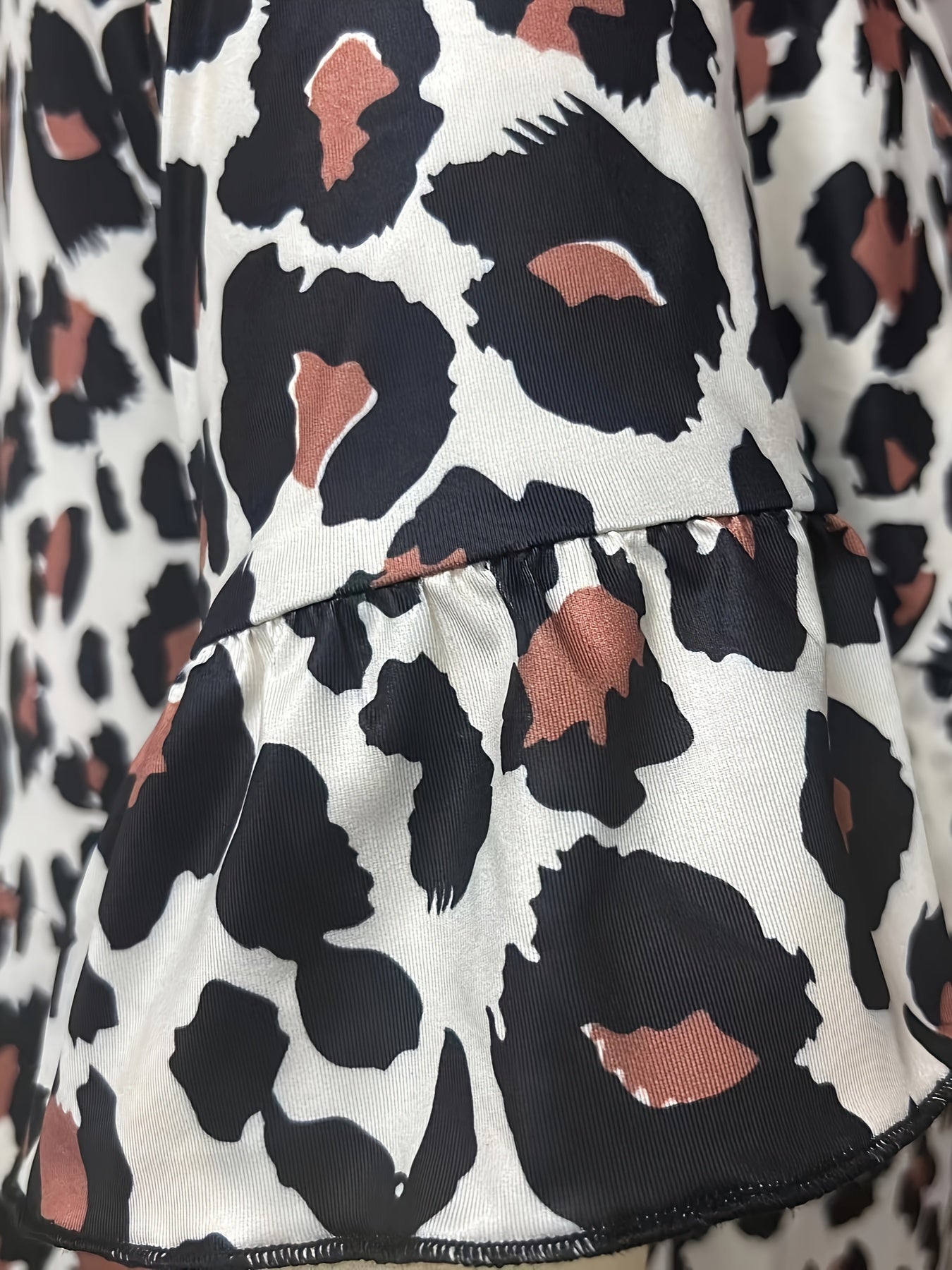 Leopard Print Short Sleeve Dress
