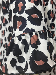 Leopard Print Short Sleeve Dress