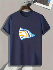 Pattern Print Men's Graphic T-shirt for Summer