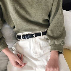 Square Pin Buckle PU Belt for Women