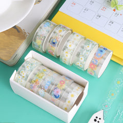 5pcs Transparent Decorative Stickers, DIY Crafts, Gift Wrapping, Scrapbooking