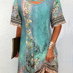 Criss Cross Round Neck Dress