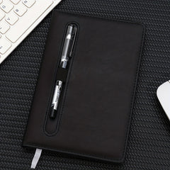 Soft Furnishings Notebook With Pen Slot & Elastic Band, Leather Texture