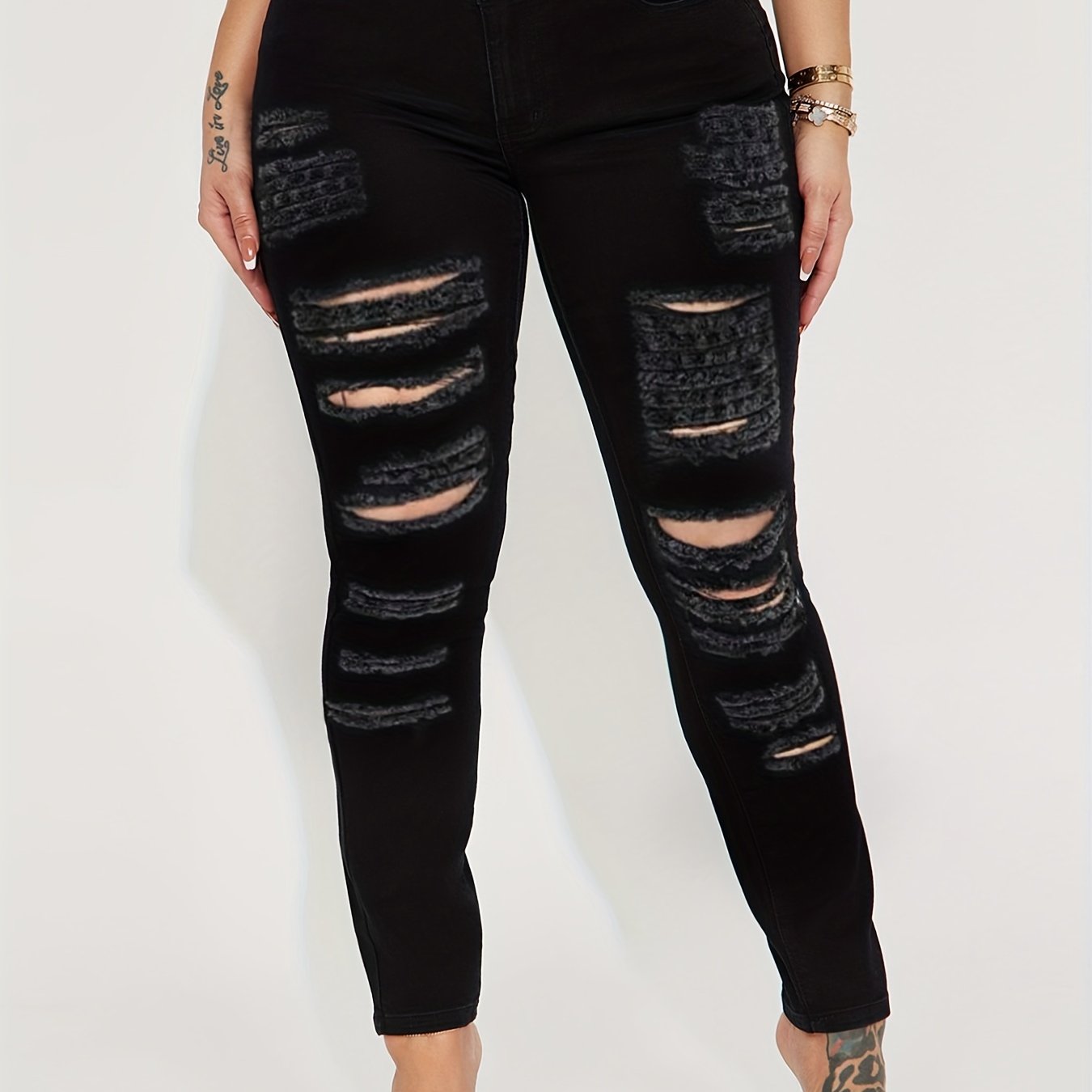 Women's Ripped Skinny Y2K Jeans