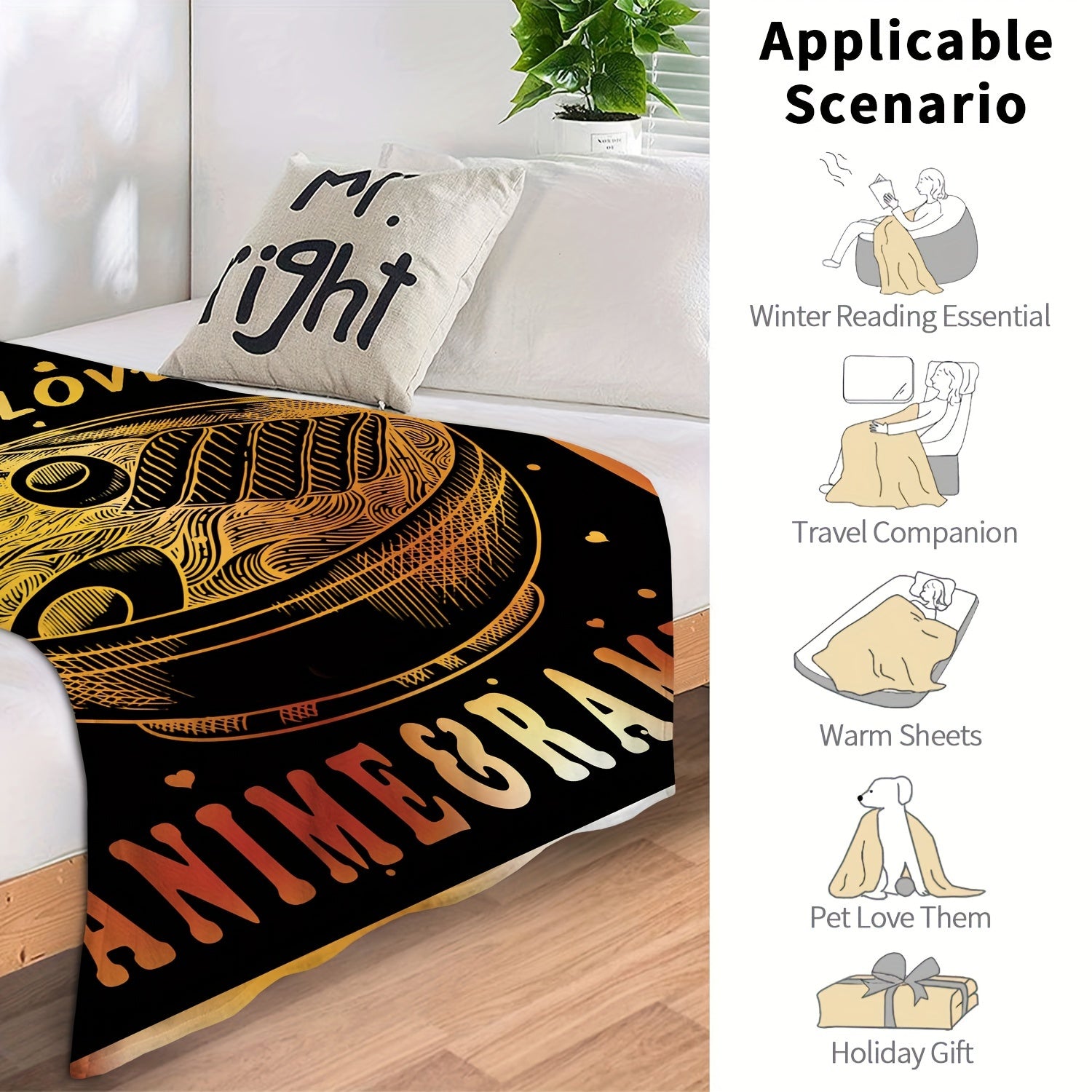 Flannel Blanket Soft Warm Throw Blankets for All Seasons Sofa Bed Living Room