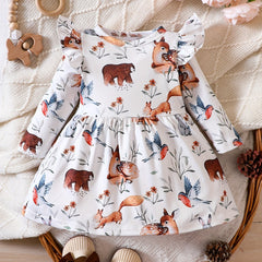 Euro & American Baby Girls Animal Print Dress