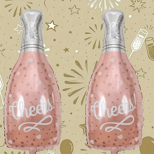 2pcs Rose Golden Wine Bottles Balloons Party Decor