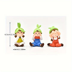 3pcs Cartoon Figure Home Decorations Ornaments Funny Housewarming Gift
