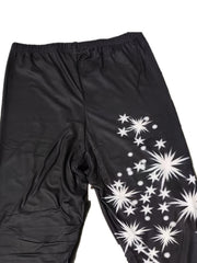 Star Print Leggings High Waist Skinny Elastic Leggings