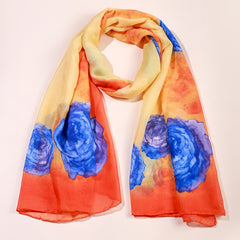 Vintage Flower Print Scarf Multi Long Neck Shawl Thin Head Wrap