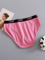 6 Pack Plus Size Love Letter Tape Panties Set