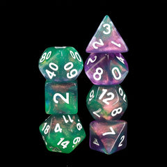 7-Piece Glitter Dice Set for RPG & Tabletop Games