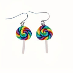 Colorful Rainbow Lollipop Dangle Earrings for Women
