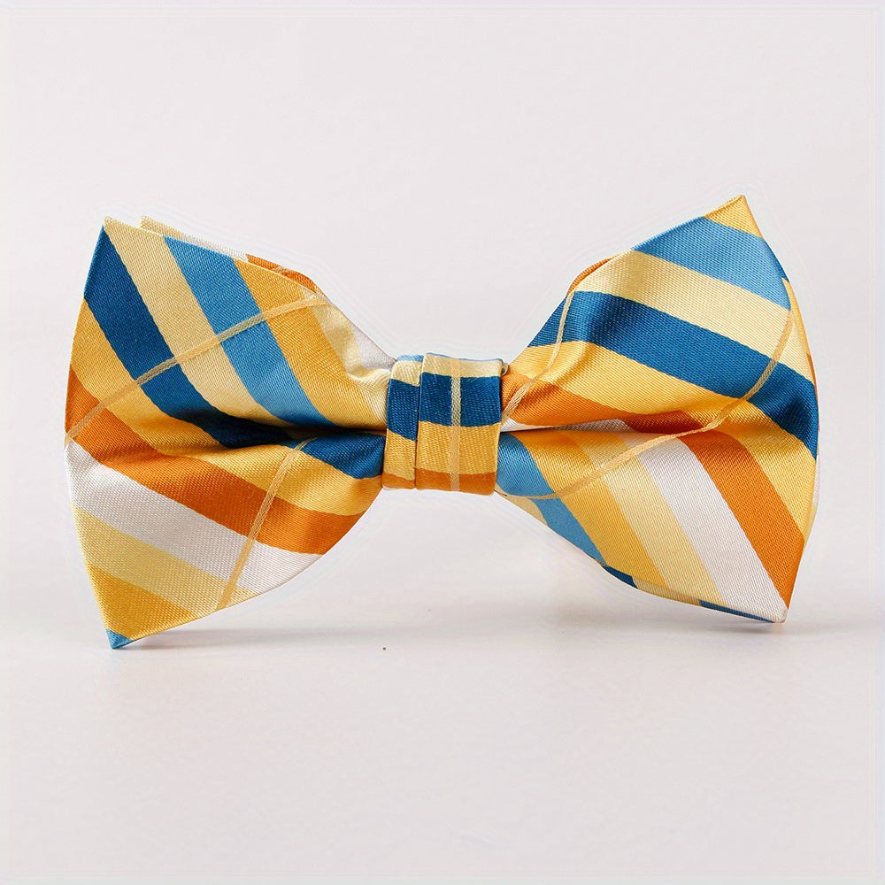 Men's Casual Striped Bow Tie Formal Suit Shirt Accessories