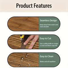 Wood Grain Waterproof Floor Stickers Non-slip Tile Stickers