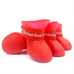 4pcs Waterproof Dog Shoes Non-slip Anti-dirty Dog Boots