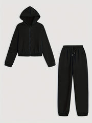 Casual Two-piece Set Hooded Jacket & Jogger Pants