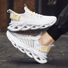 Slip On Wear-Resistant Running Shoes Elastic Breathable Sneakers