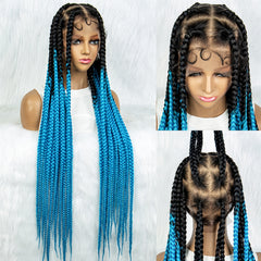 Knotless Box Braided Wig Full Lace Front Synthetic Cornrow Braids Wig