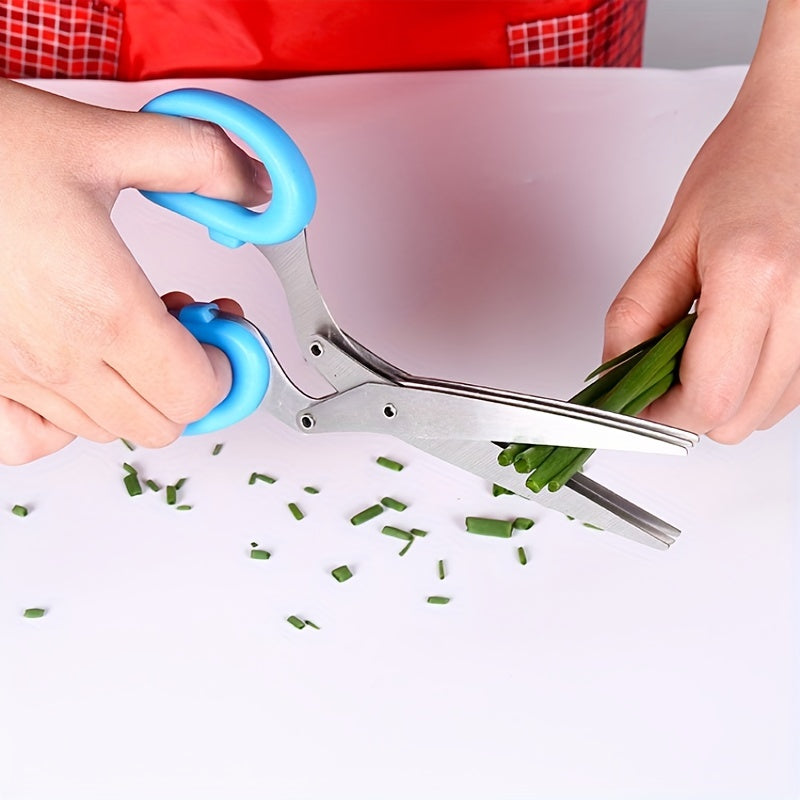 Multifunctional Stainless Steel Kitchen Scissors with 3 5 Layers Quick Shredder