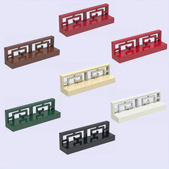 12pcs Building Block Set Carved Fences Animal Compatible DIY