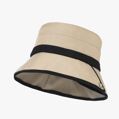 French Style Pearl Decor Edge Bucket Hat Sunscreen Beach Fisherman Cap
