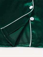 Boys Green Pajama Top & Shorts Set