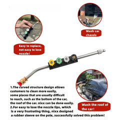 Pressure Washer Wand 30 Degree Curved Extension with 5 Spray Nozzles