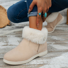 Women's Fleece-lined Snow Boots Non-slip Winter Ankle Boots